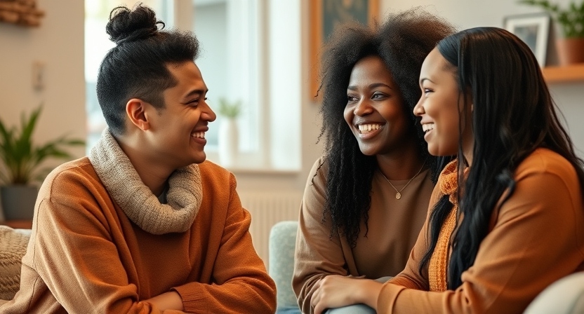 Two people sharing a meaningful conversation to build emotional intelligence.